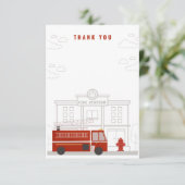 Brandweerwagen Dank u kaart (Staand voorkant)