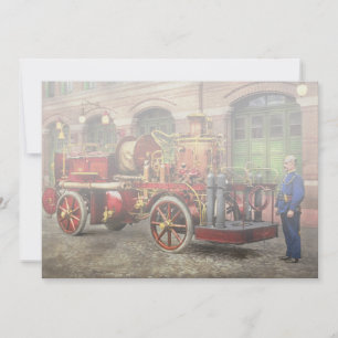 Brandweerwagen - Een elektrische pompwagen 1907 Kaart