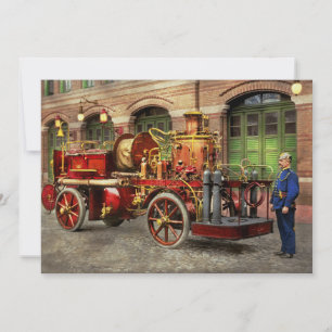 Brandweerwagen - Een elektrische pompwagen 1907 Kaart