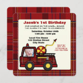 Brandweerwagen Eerste Verjaardag Plaid Kaart (Voorkant / Achterkant)