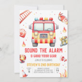 Brandweerwagen Geluid de Alarm Baby Shower Kaart (Voorkant)
