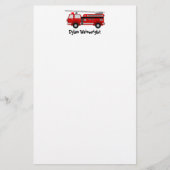 Brandweerwagen gepersonaliseerd briefpapier (Voorkant)