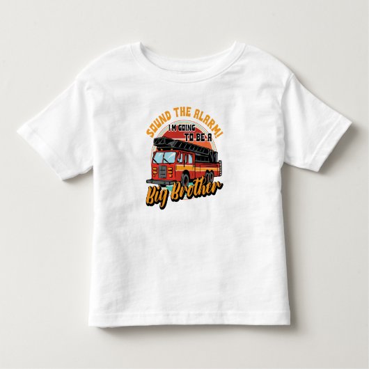 Brandweerwagen Grote Broer Alarm Slaan Kinder Shirts (Voorkant)