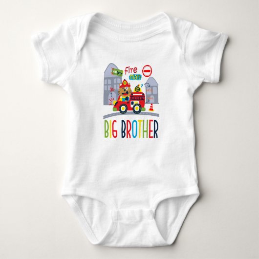 Brandweerwagen grote broer romper (Voorkant)