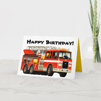 Brandweerwagen Happy Birthday Kaart
