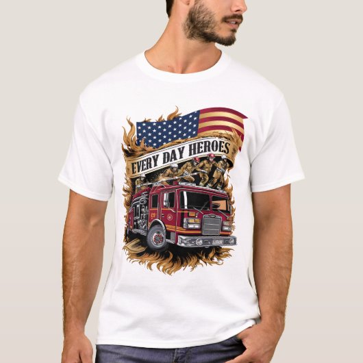 Brandweerwagen Helden T-shirt (Voorkant)