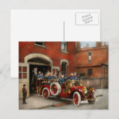 Brandweerwagen - Het vliegend team 1911 Briefkaart (Voorkant / Achterkant)