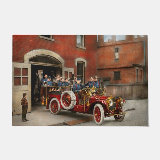 Brandweerwagen - Het vliegend team 1911 Deurmat (Voorkant)