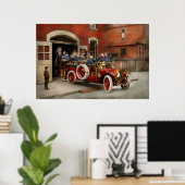 Brandweerwagen - Het vliegend team 1911 Poster (Thuiskantoor)