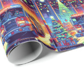 Brandweerwagen in Brandweerkazerne Kerstboom en Gi Cadeaupapier (Rol Hoek)