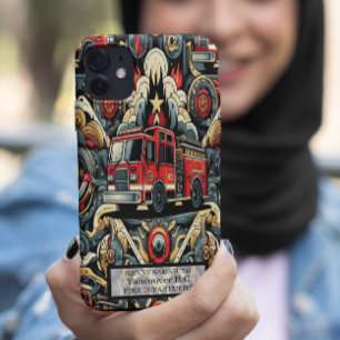 Brandweerwagen In Een Wereld van Tandwielen iPhone 15 Pro Max Case