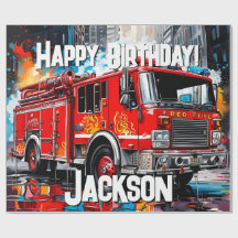 Brandweerwagen in Stad