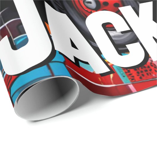 Brandweerwagen in Stad Cadeaupapier (Rol Hoek)