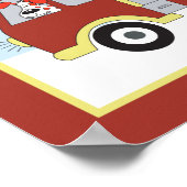 Brandweerwagen Jongens Kunstkamer Print met hond (Hoek)