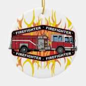 Brandweerwagen Keramisch Ornament (Voorkant)