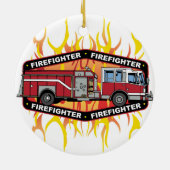 Brandweerwagen Keramisch Ornament (Achterkant)