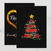Brandweerwagen Kerstboom Mannen Vrouwen Feestdagenkaart (Voorkant / Achterkant)