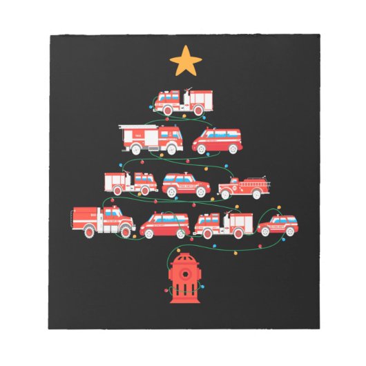 Brandweerwagen kerstboom.Png Notitieblok (Voorkant)