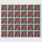 Brandweerwagen Kerstmis Cadeaupapier (Vlak)