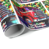 Brandweerwagen Kerstmis Cadeaupapier (Rol Hoek)