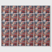 Brandweerwagen Kerstmis Cadeaupapier (Vlak)