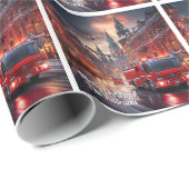 Brandweerwagen Kerstmis Cadeaupapier (Rol Hoek)