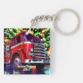 Brandweerwagen Kerstmis Sleutelhanger (Achterkant)