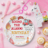 Brandweerwagen kind verjaardagspapier bord (Feest)