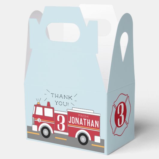 Brandweerwagen kinder gunst doos bedankdoosjes (Geopend)