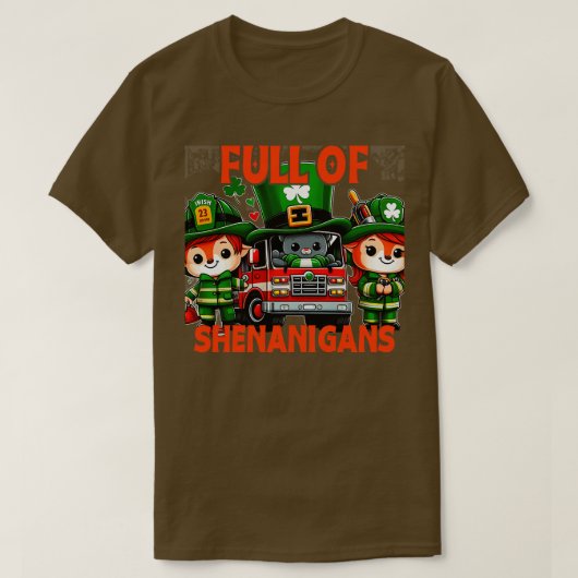 Brandweerwagen Kinder peuterjongens St Patricks Da T-shirt (Design voorkant)
