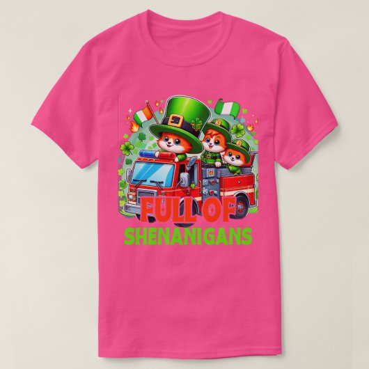Brandweerwagen Kinder peuterjongens St Patricks Da T-shirt (Design voorkant)