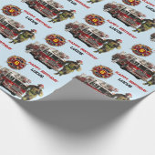 Brandweerwagen Kindernaam & Leeftijd vuurman met v Cadeaupapier (Hoek)