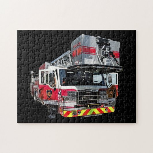 Brandweerwagen Met Open Deur Legpuzzel (Horizontaal)