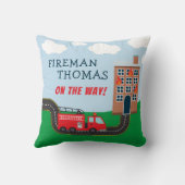 Brandweerwagen met voornaam kleine jongen kussen (Achterkant)