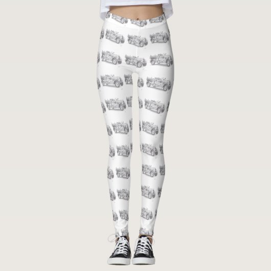 brandweerwagen met zwarte witte grijs leggings (Voorkant)