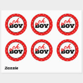 Brandweerwagen Oh Boy Baby shower Party Stickers (Vel)