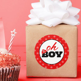 Brandweerwagen Oh Boy Baby shower Party Stickers