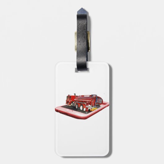 Brandweerwagen op snelheidswijzerplaat, bagagelabel (Achterkant verticaal)