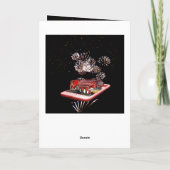 Brandweerwagen op snelheidswijzerplaat, verjaardag kaart (Achterkant)