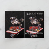 Brandweerwagen op snelheidswijzerplaat, verjaardag kaart (Binnen)