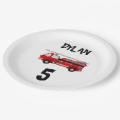 Brandweerwagen Papieren Bordje (Gekanteld)