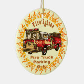 Brandweerwagen Parkeren Brandweerlieden ornament (Rechts)