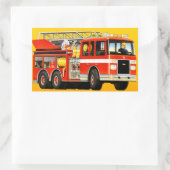 Brandweerwagen Partij Rechthoekige Sticker (Tas)