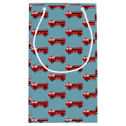 Brandweerwagen Partij Verjaardagscadeau tassen Klein Cadeauzakje (Achterkant)