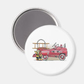 Brandweerwagen Pedaal Auto Ronde Magneet (Voorkant / Achterkant)