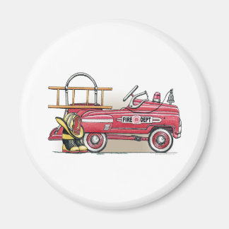 Brandweerwagen Pedaal Auto Ronde Magneet