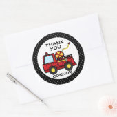 Brandweerwagen Polka Dots Ronde Sticker (Envelop)