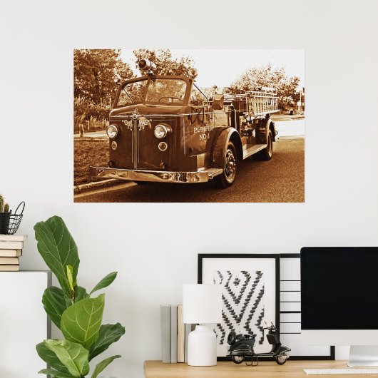 brandweerwagen poster (Thuiskantoor)