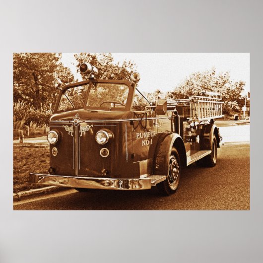  brandweerwagen poster (Voorkant)