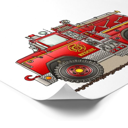 Brandweerwagen Poster (Hoek)